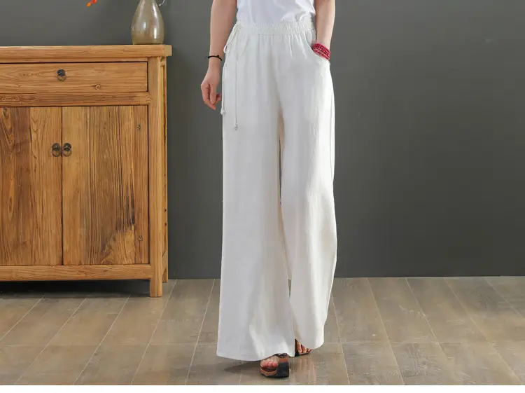 2025 New Summer Literary Loose Wide Leg Pants Women — feature 11