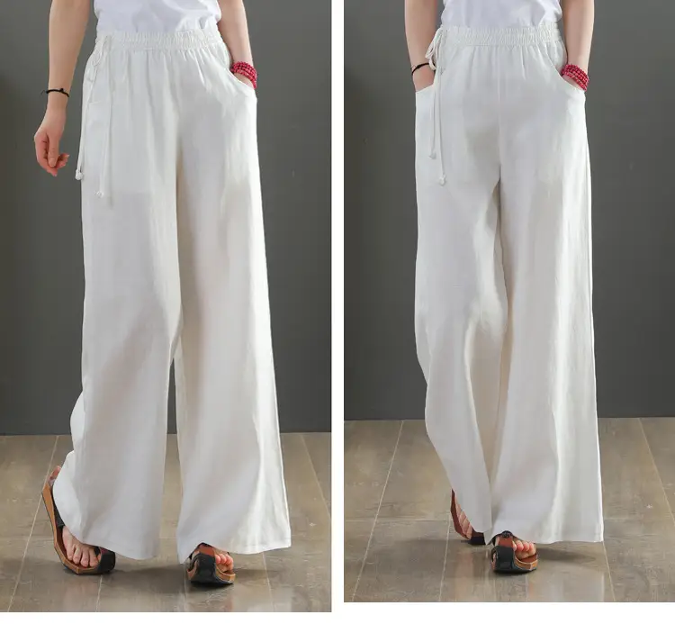 2025 New Summer Literary Loose Wide Leg Pants Women — feature 13