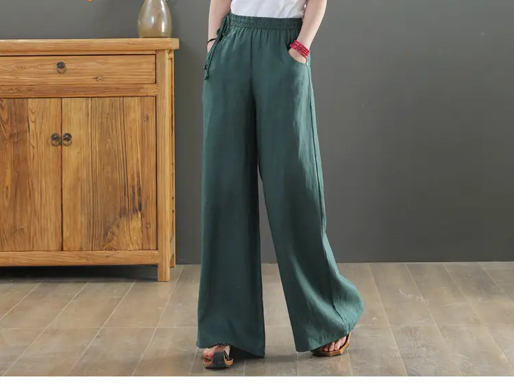 2025 New Summer Literary Loose Wide Leg Pants Women — feature 15