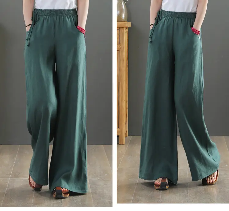 2025 New Summer Literary Loose Wide Leg Pants Women — feature 16