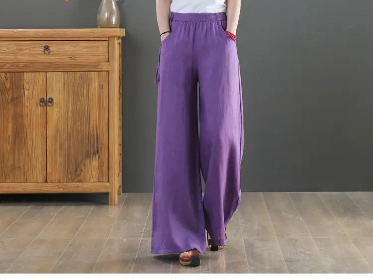 2025 New Summer Literary Loose Wide Leg Pants Women — feature 17