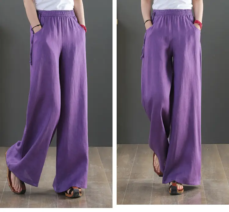 2025 New Summer Literary Loose Wide Leg Pants Women — feature 18