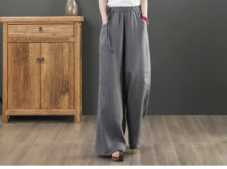 2025 New Summer Literary Loose Wide Leg Pants Women — feature 19