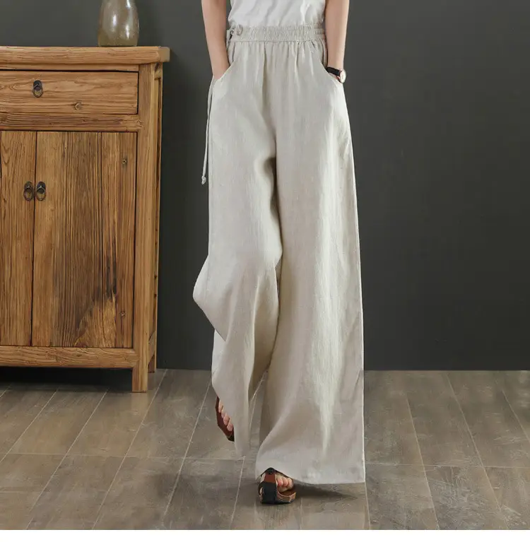 2025 New Summer Literary Loose Wide Leg Pants Women — feature 2