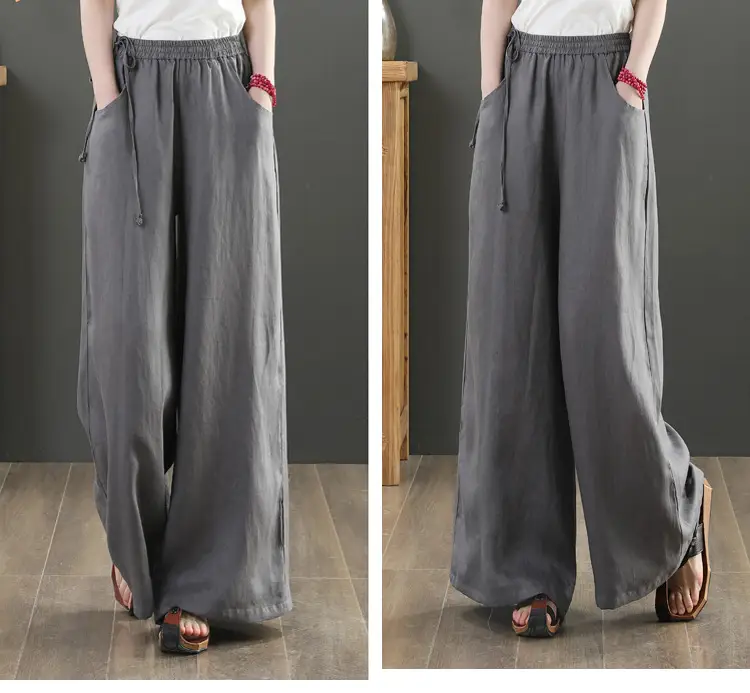 2025 New Summer Literary Loose Wide Leg Pants Women — feature 21