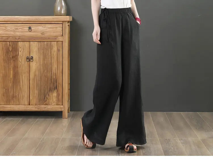 2025 New Summer Literary Loose Wide Leg Pants Women — feature 22