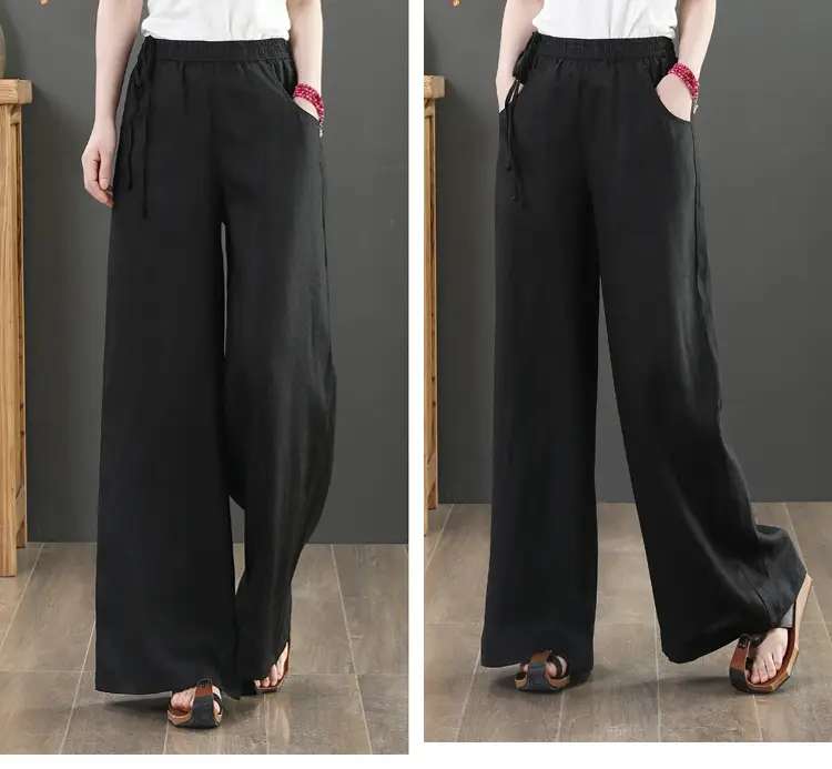 2025 New Summer Literary Loose Wide Leg Pants Women — feature 23
