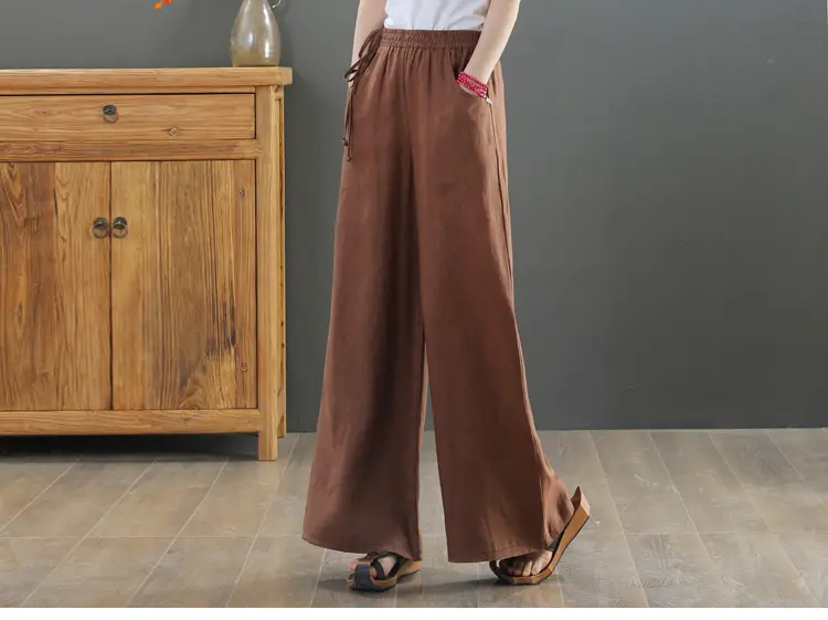 2025 New Summer Literary Loose Wide Leg Pants Women — feature 24