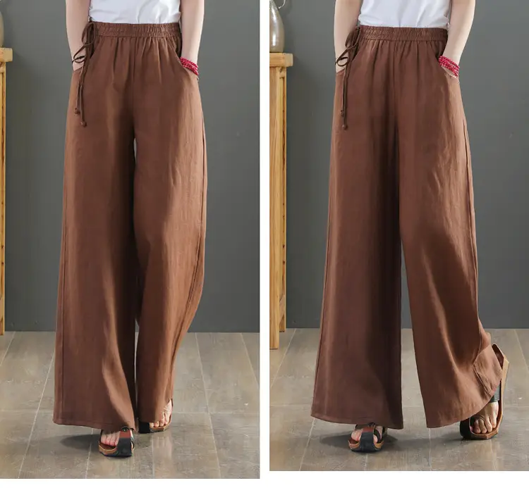 2025 New Summer Literary Loose Wide Leg Pants Women — feature 25