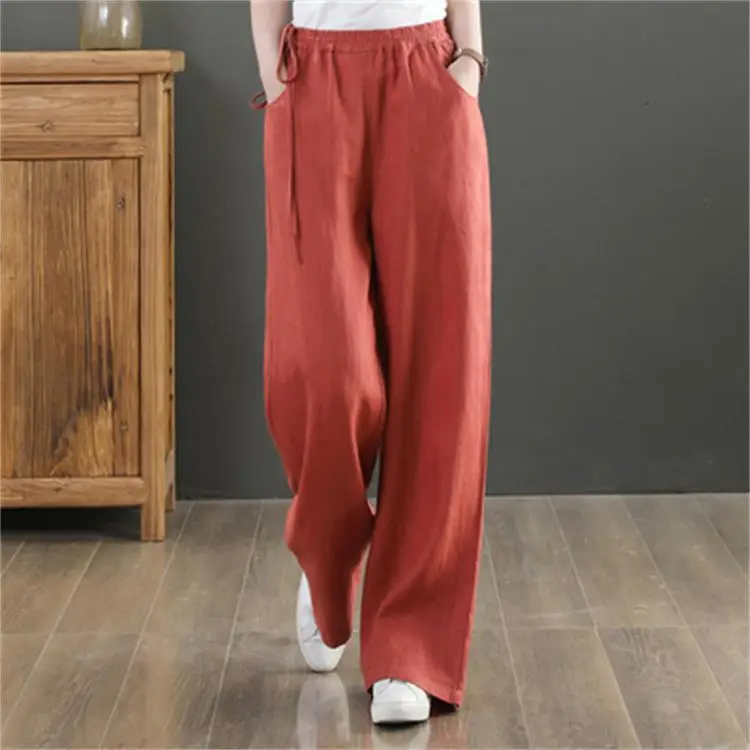 2025 New Summer Literary Loose Wide Leg Pants Women — feature 26