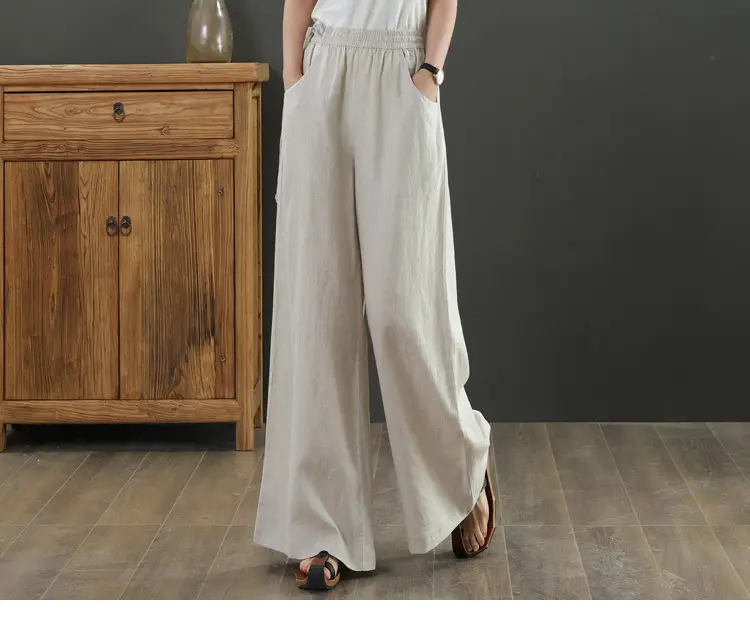 2025 New Summer Literary Loose Wide Leg Pants Women — feature 3