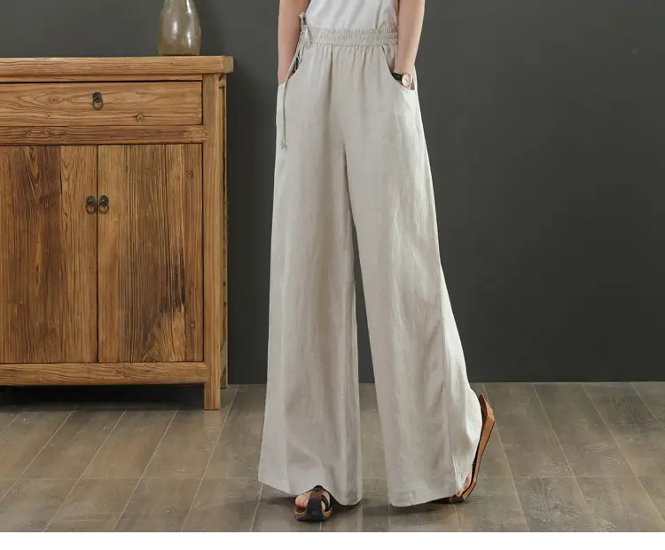 2025 New Summer Literary Loose Wide Leg Pants Women — feature 6