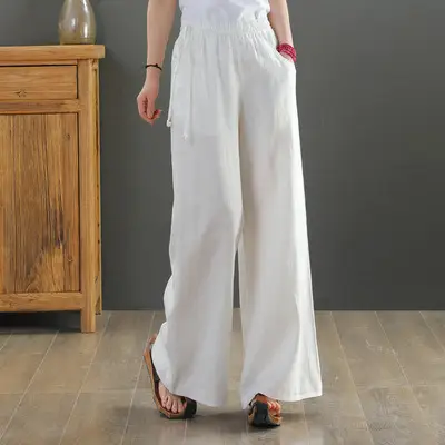 2025 New Summer Literary Loose Wide Leg Pants Women - Image 6