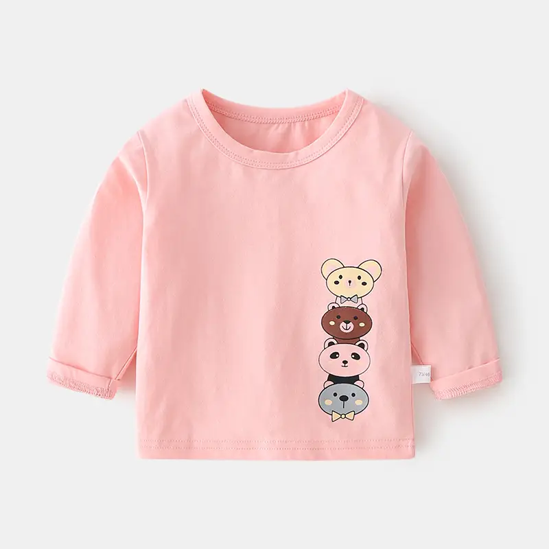 Baby Pink Long Sleeve T-Shirt with Bear Print - Image 5