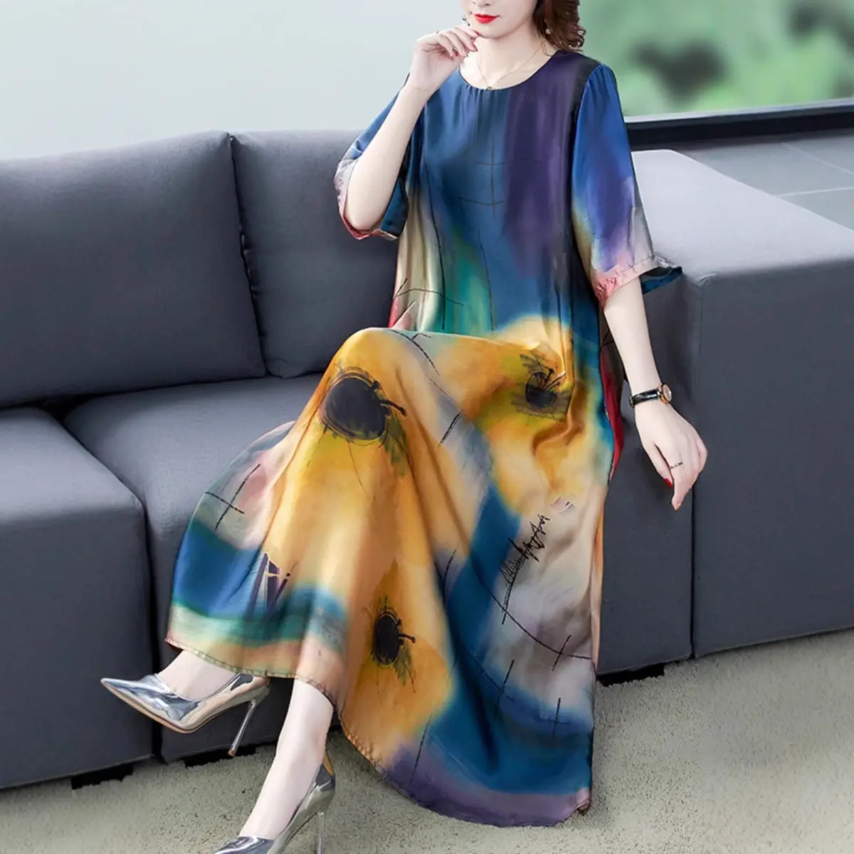 Plus Size Printed Korean Style Dress 2023 - Image 5