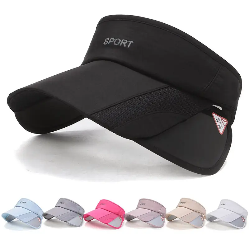 Women's Black Hollow Sun Hat for Sports & Travel - Image 8