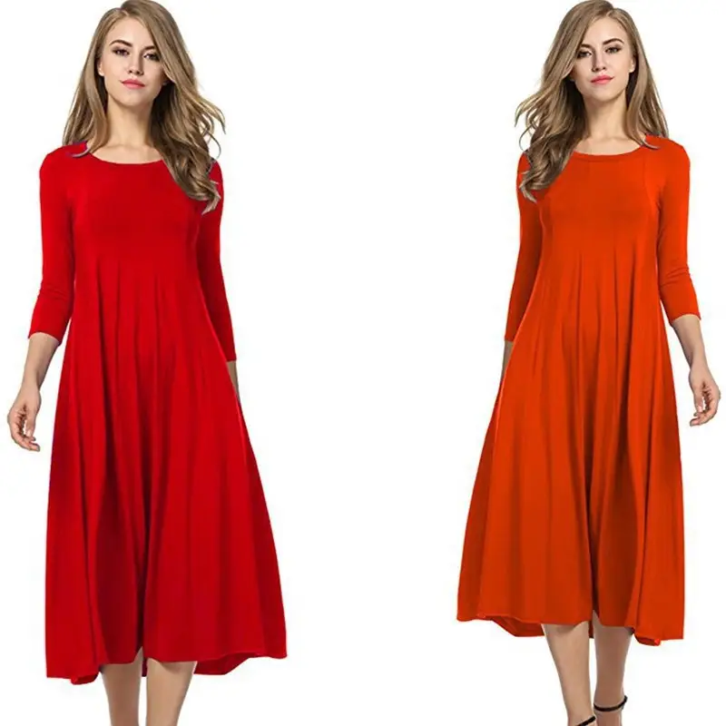 2024 Women's Cross-Border Long Dress 13 Color Large Hem - Image 15