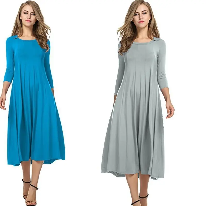 2024 Women's Cross-Border Long Dress 13 Color Large Hem - Image 16