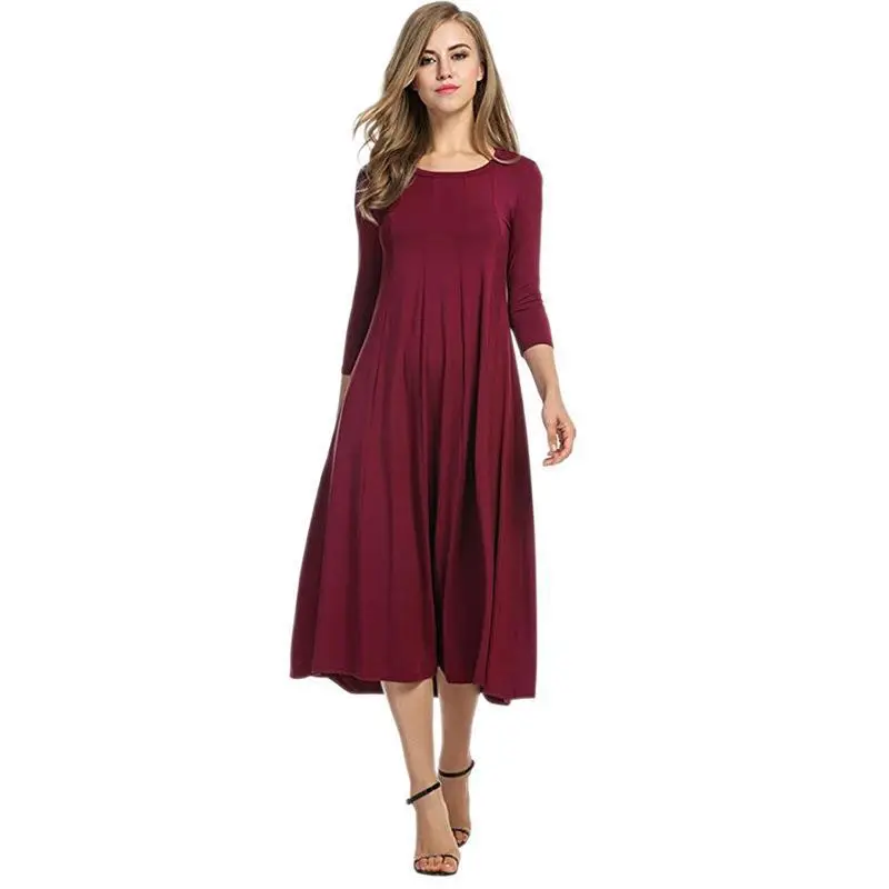2024 Women's Cross-Border Long Dress 13 Color Large Hem - Image 17