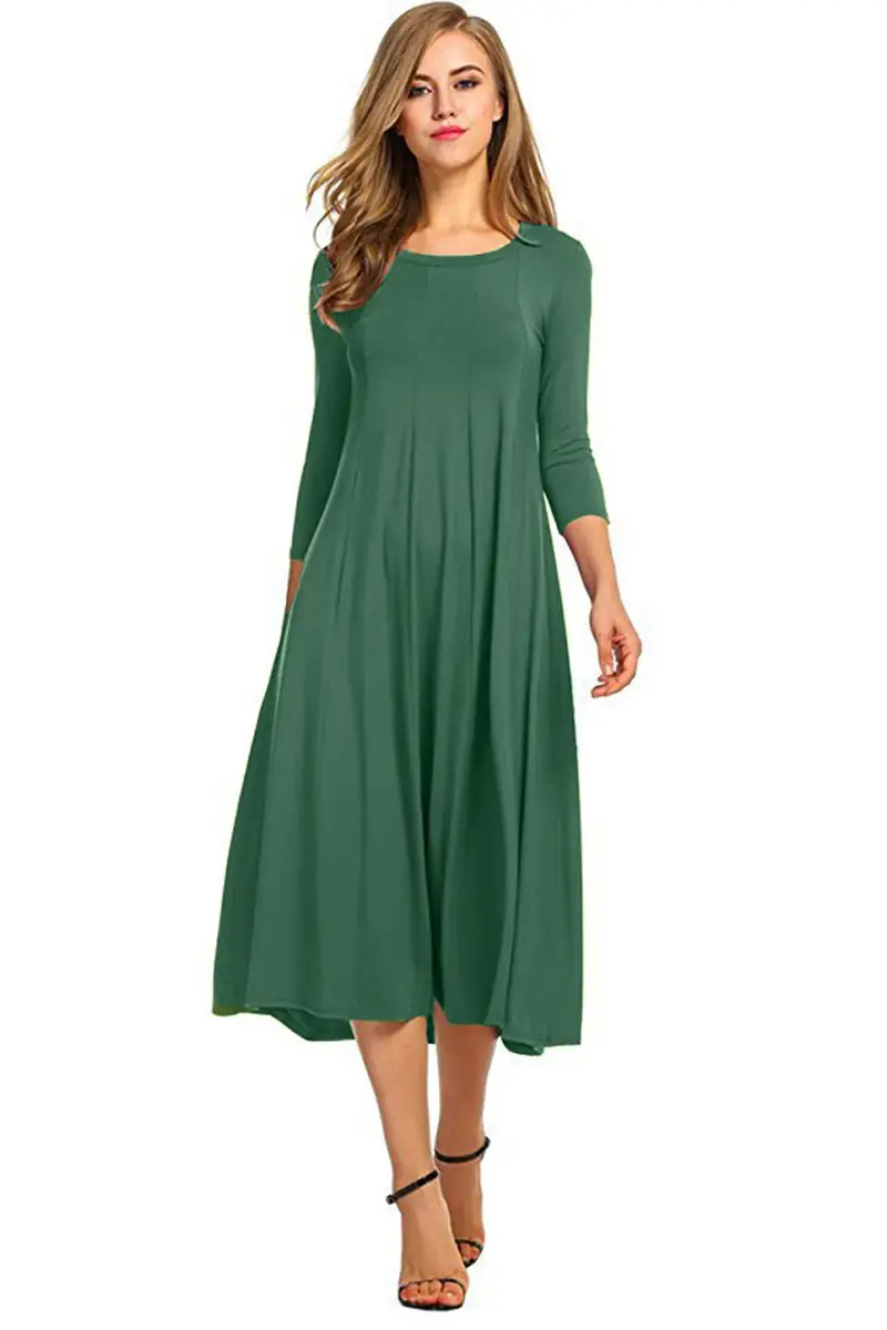 2024 Women's Cross-Border Long Dress 13 Color Large Hem - Image 12