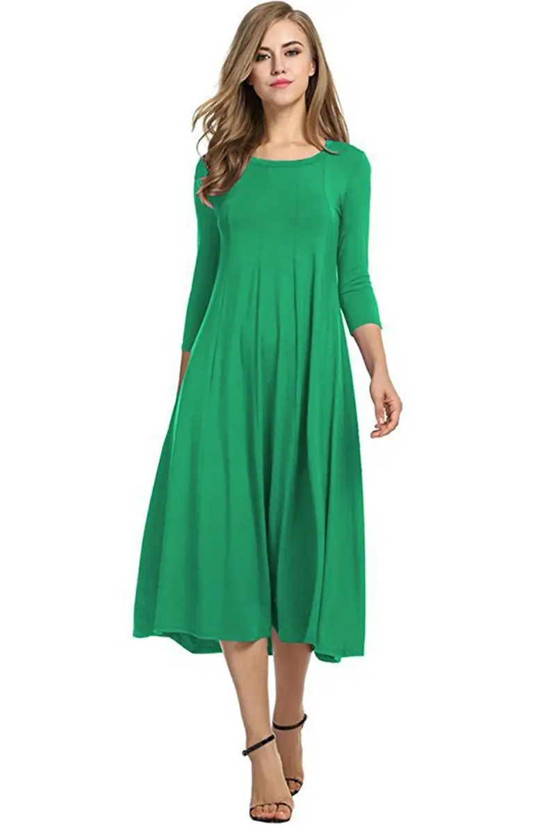 2024 Women's Cross-Border Long Dress 13 Color Large Hem - Image 13