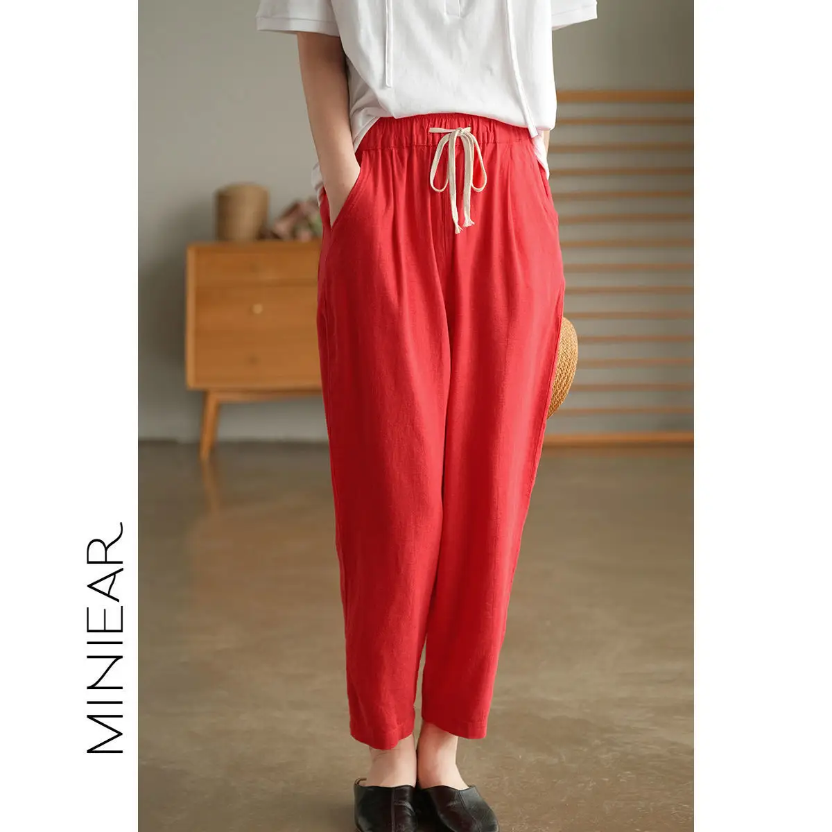 Women Cotton Harlan Pants Summer Skinny Ankle Length - Image 13