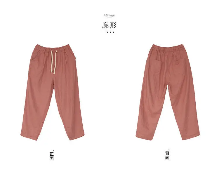 Women Cotton Harlan Pants Summer Skinny Ankle Length — feature 32