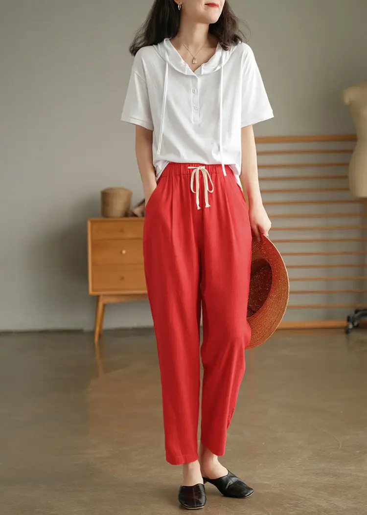 Women Cotton Harlan Pants Summer Skinny Ankle Length — feature 6