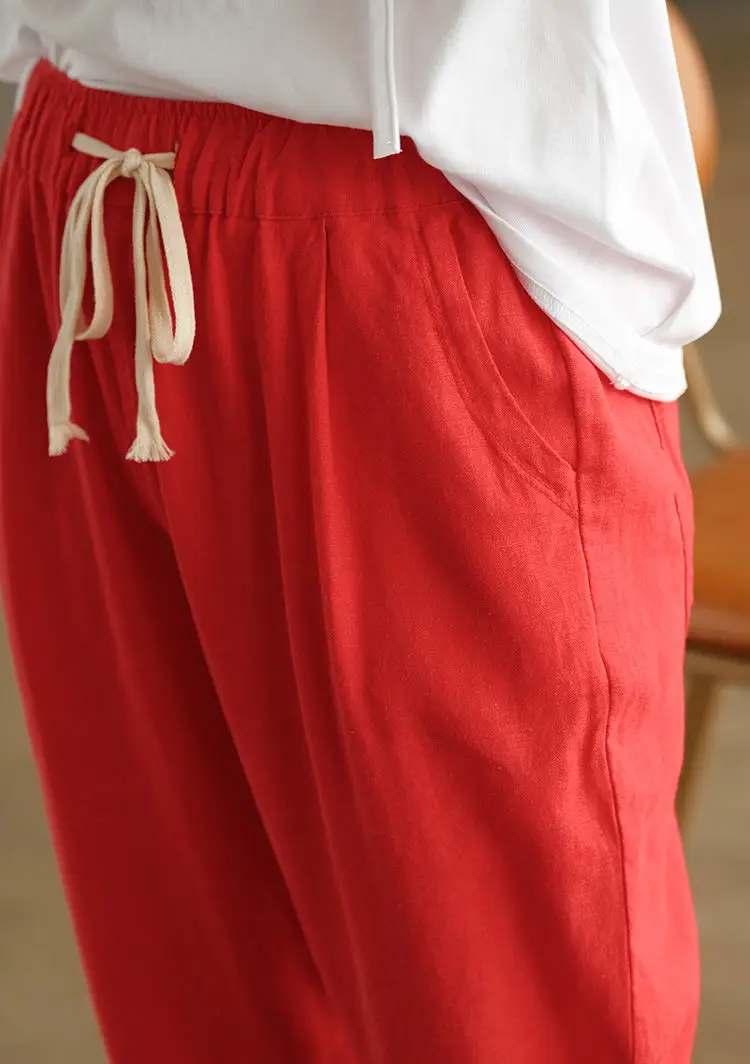 Women Cotton Harlan Pants Summer Skinny Ankle Length — feature 8