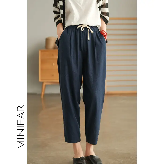 Women Cotton Harlan Pants Summer Skinny Ankle Length - Image 7
