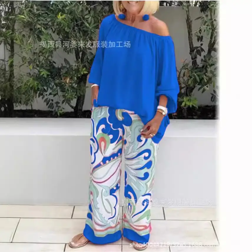 2025 Plus Size Women's Pink Floral Loose Two-Piece Set - Image 6