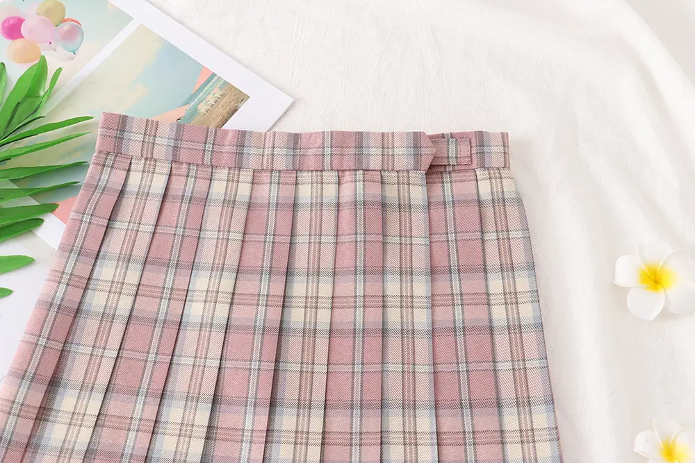 Japan Academy Plaid Pleated Skirt Summer Autumn