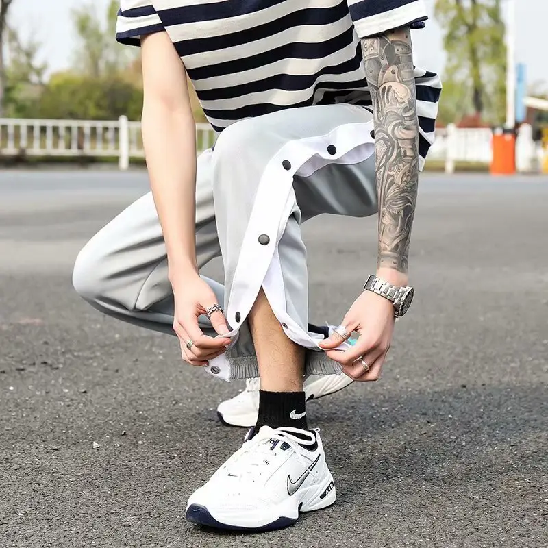 Men Ice Silk Buttoned Pants Summer Large - Image 5