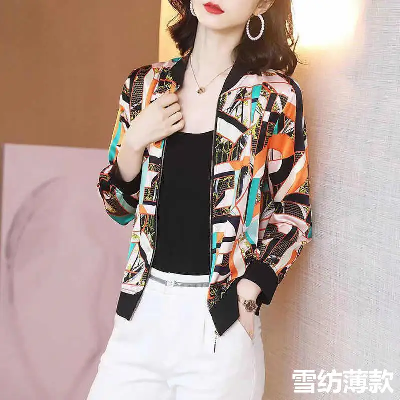 Women Printed Chiffon Jacket Spring Fall 2025 - Image 2