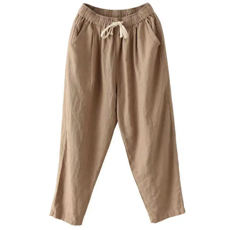 Women Navy Blue Plus Size Loose Fit Pants - Image 14