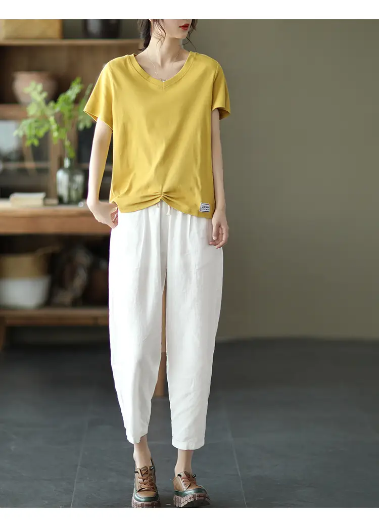 Women Navy Blue Plus Size Loose Fit Pants — feature 10