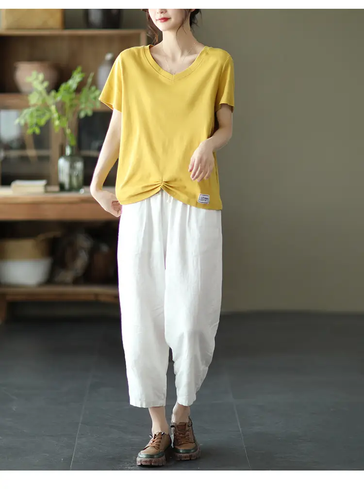 Women Navy Blue Plus Size Loose Fit Pants — feature 11