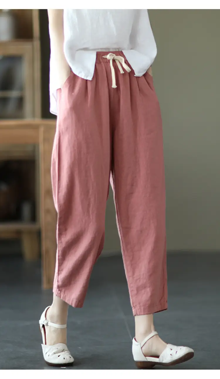 Women Navy Blue Plus Size Loose Fit Pants — feature 19