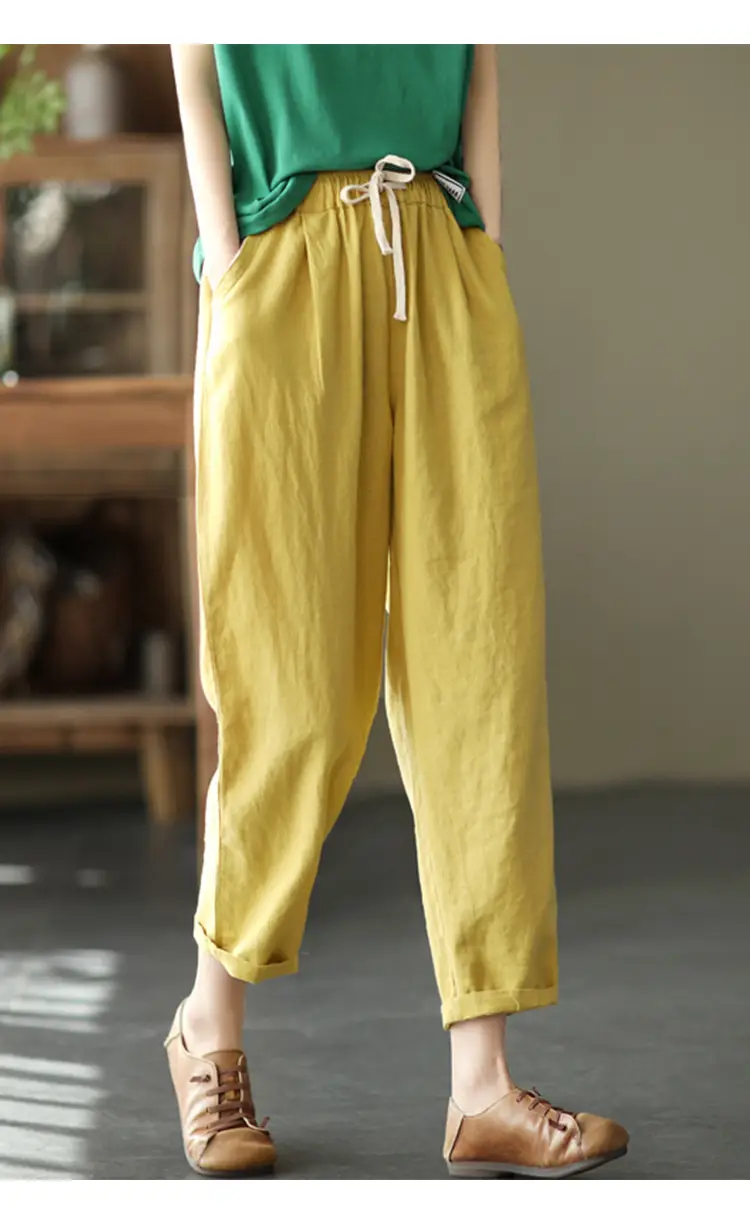 Women Navy Blue Plus Size Loose Fit Pants — feature 21