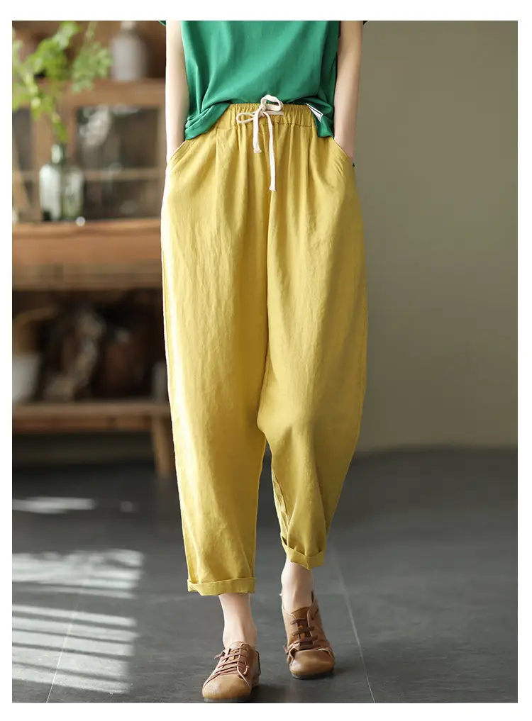 Women Navy Blue Plus Size Loose Fit Pants — feature 22