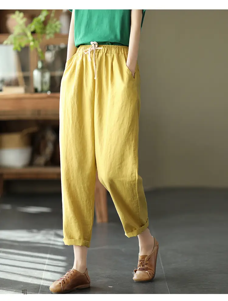 Women Navy Blue Plus Size Loose Fit Pants — feature 23