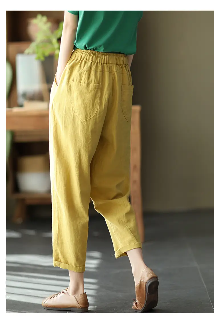 Women Navy Blue Plus Size Loose Fit Pants — feature 24