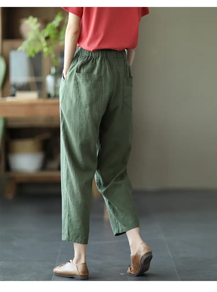 Women Navy Blue Plus Size Loose Fit Pants — feature 29