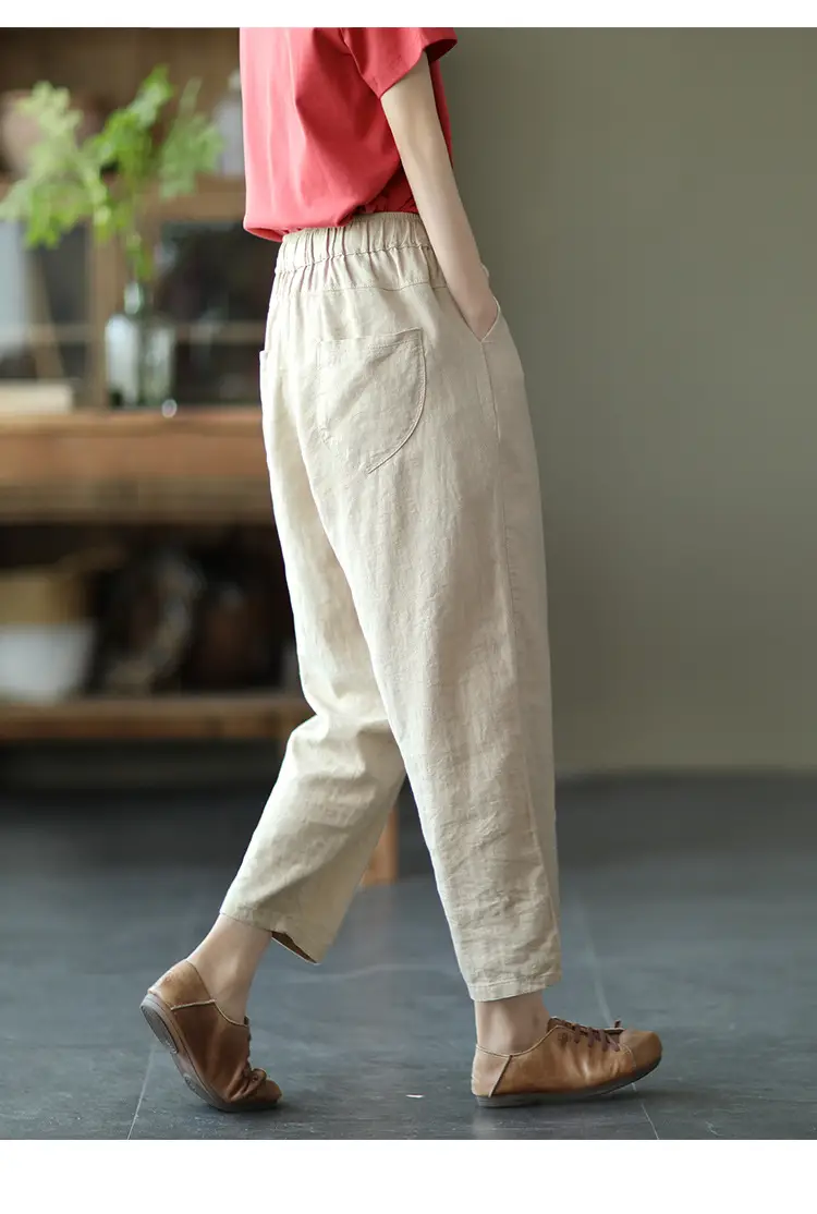 Women Navy Blue Plus Size Loose Fit Pants — feature 32