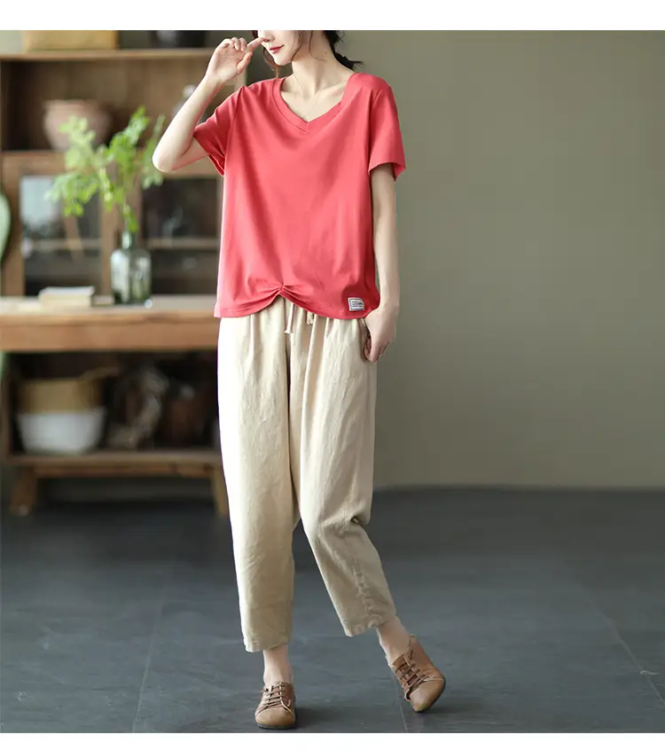 Women Navy Blue Plus Size Loose Fit Pants — feature 33