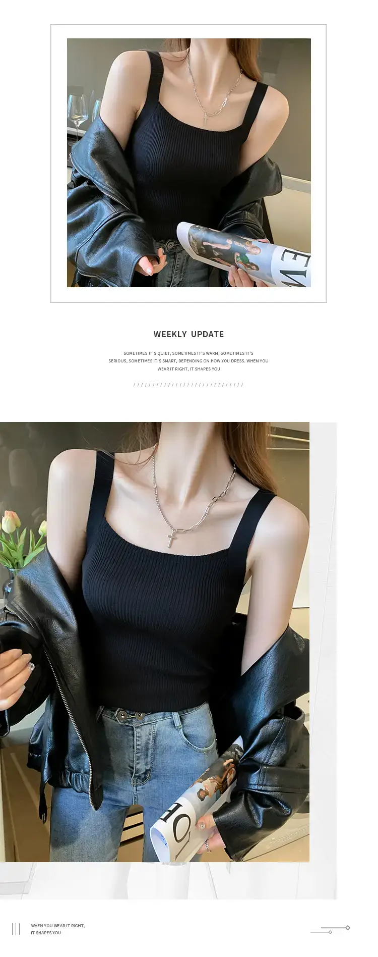 Women's White Knitted Sleeveless Camisole Summer Top — feature 5
