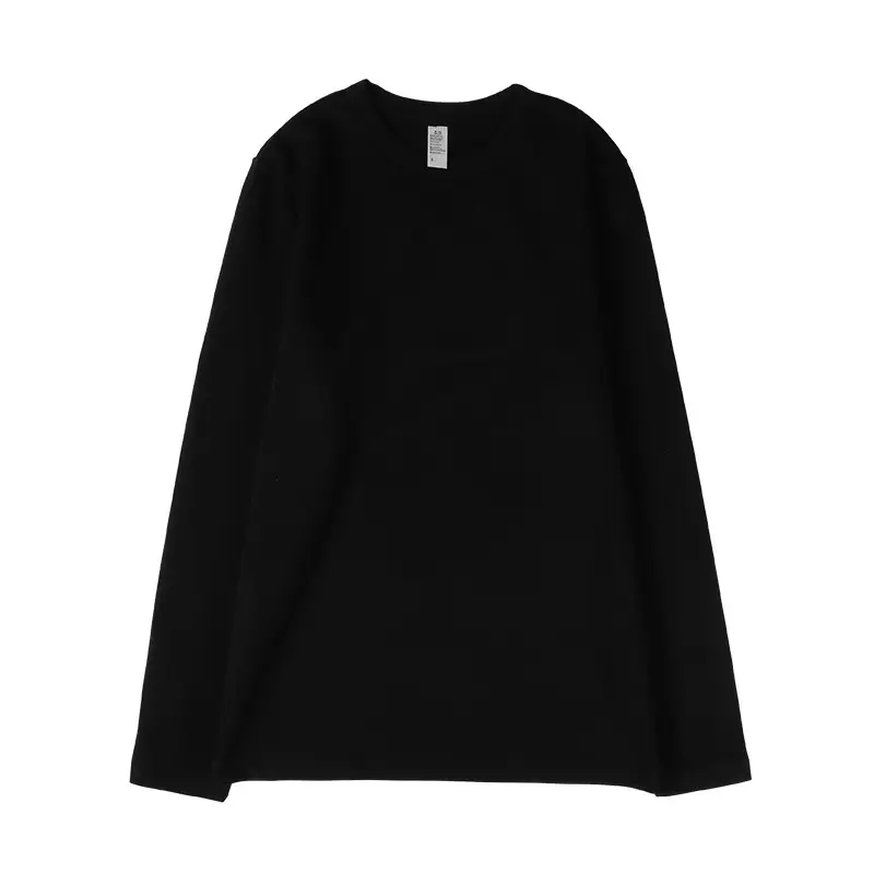 Men Women 300g Black Cotton T-Shirt Plain - Image 7