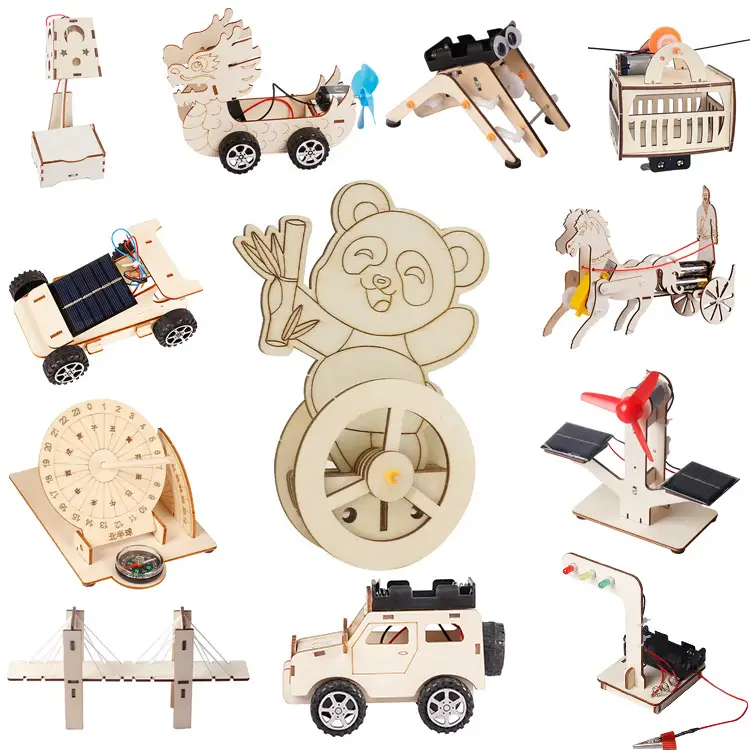 Kids DIY Science Toy Set Wooden STEM Toys - Image 37