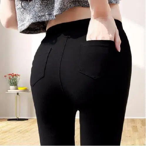 Women Elastic Black Leggings Summer Wear 2021 - Image 4