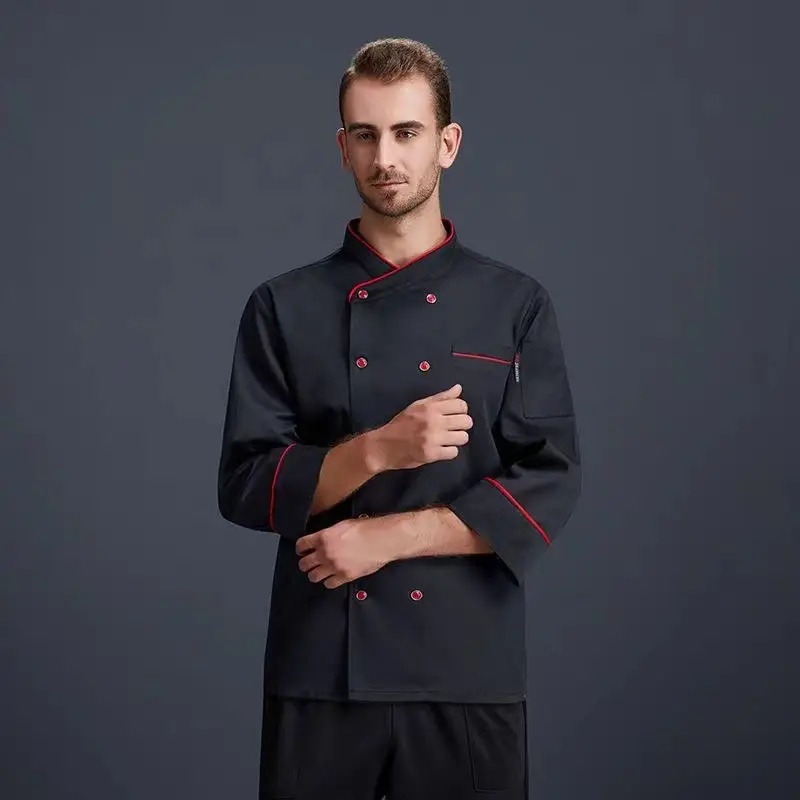 Men & Women Blue Mesh Catering Chef Shirt Set - Image 5